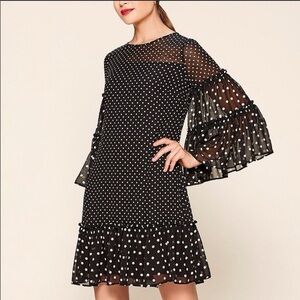 Eliza J Black Polka Dot Dress